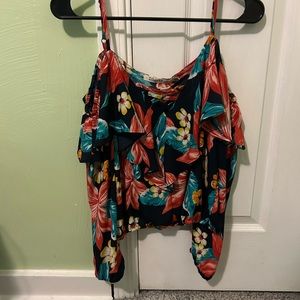 Women’s floral cold shoulder top